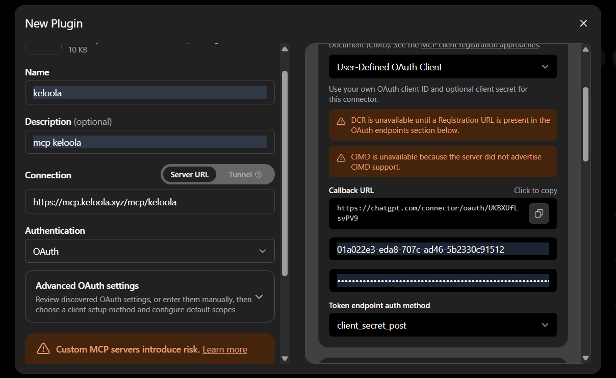 Popup create plugin ChatGPT