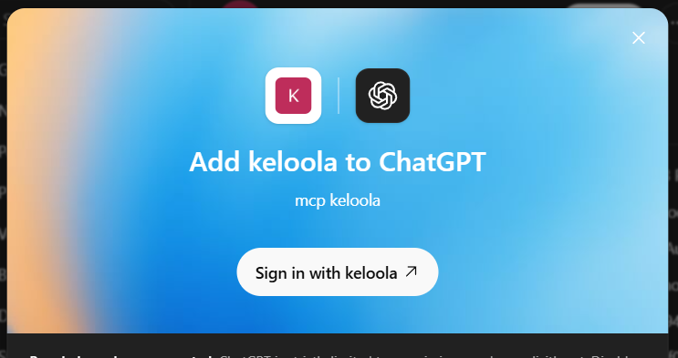 Popup connect ChatGPT